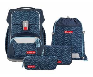 Step by Step Basis Schulranzen-Set 4-teilig Blue Lines