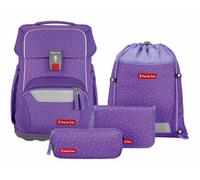Step by Step Basis Purple Confetti School Bag Set, 4 Pieces, Purple, Ergonomic Satchel with Reflectors, Hip and Chest Strap, for Children from 1st Grade, 20 Litres, Purple Confetti