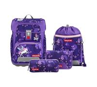 Step by Step Cloud School Bag Set, 5 Pieces, Ergonomic Satchel with Reflectors, Height-Adjustable with Waist Belt, from 1st Class, 19L, Pegasus Liv - Purple