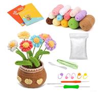 Step by Step Crochet Flowers Kit Perfect for Beginners to Learn and Create Beautiful Floral Decorations (Colored chromosomes)