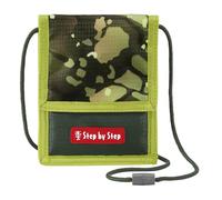 Step by Step Dino Torex Neck Pouch - Green with Viewing Window, Zip Coin Pocket, Key Attachment, Neck Strap for Boys 1st Class, Dino Torex - Green