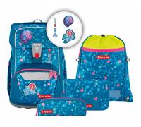 Step by Step Giant 5-Piece School Bag Set, Green, Ergonomic Satchel with Reflectors, Height Adjustable with Hip and Chest Strap, for Children from 1st Grade, 23 Litres, Mermaid Lola