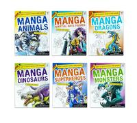 Step By Step Guide How To Draw Manga and Anime For Beginners 6 Books Set Collection: (Animals, Dinosaurs, Dragons, Material Arts Figures, Monsters, Superheroes)
