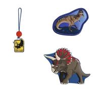 Step by Step Magic MAGS Schleich, 3 pieces, 2 magnetic appliqués and 1 pendant, as an addition to the school bag or preschool backpack, for boys and girls, Triceratops - Brown
