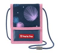 Step by Step Mermaid Delia Blue Pink Neck Pouch with Window, Zip Coin Pocket, Key Attachment, Neck Strap for Girls from 1st Class, Mermaid Delia - Blue/Pink
