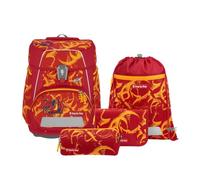Step by Step Satchel Space Schulranzen-Set 5 -piece Dragon Toro red | Ergonomic satchel with reflectors, height adjustable with waist belt