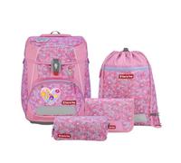 Step by Step satchel Space Schulranzen-Set 5 -piece Heart Luma rose | Ergonomic satchel with reflectors, height adjustable with waist belt