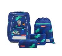 Step by Step satchel Space Schulranzen-Set 5 -piece Starship Juno blue | Ergonomic satchel with reflectors, height adjustable with waist belt