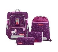 Step by Step Space School Bag Set, 5 Pieces, Ergonomic Satchel with Reflectors, Height Adjustable with Waist Belt, from 1st Class, 20 Litres, Pretty Unicorn Nuala - Pink, 28 x 37 x 20 cm, School bag