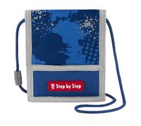 Step by Step Window Neck Pouch Zip Coin Pocket Key Attachment Neck Bag 1st Grade 1, Rocket Novo - Blue