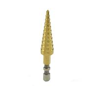 Step Cone Drill Bit, HSS Titanium Coated 3-13mm 11 Steps Drill Bit with 1/4" Hex Shank, Double Straight Slot Cone Cutting Drill for Wood Aluminum Plastic