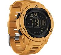 Step Counter Fitness Tracker Watches for Men, Men's Digital Sports Yellow Watch IP68 Waterproof with Pedometer Calorie Dual Time Countdown Stopwatch, Tactical Military Outdoor Survival Hiking, Yellow,