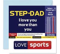 Step Dad Birthday Card - Football Final Score - Happy Birthday Card for Step Dad from Son Daughter, 145mm Sport Bday Father's Day Greeting Cards