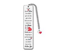 Step Dad Bookmarks Fathers Day Appreciate Gift Bookmarker Bonus Daddy Family Love Birthday Retirement Christmas Keepsakes Thank You You Didn't Give Me The Gift of Life but You Sure Made My Life Better