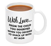 Step Dad Father's Day Gifts, Gifts for Stepdad, Christmas Birthday Gift for Stepfather, from The Child You Inherited Mug for Step Dad Bonus Dad from Daughter Son Stepchild,11 Oz White Modern Tea Cup