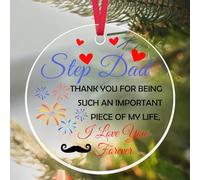 Step Dad Gift Ornament Step Dad Gift from Daughter Son Bonus Dads Gifts Father Bonus Dads Birthday Valentines Christmas Tree Decorations Ornament Appreciation Present