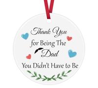 Step Dad Gifts Ceramic Ornament Keepsake Sign for Bonus Dad Father’s Day Thanksgiving Day Birthday Gift Christmas Ornament for Step Dad from Daughter Son