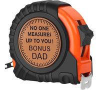 Step Dad Gifts for Birthday Christmas Bonus Dad Gifts from Daughter Son, Xmas Useful Stuff Gifts for Bonus Dad Stepdad Father in Law, Genuine Leather Engraved 25 FT Tape Measure Tools Step Dad Gifts