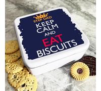 Step Dad Keep Calm Eat Personalised Gift Cookies Treats Biscuit Tin Personalised Gift | Custom Gift | Personalized Tin | Cake, Biscuit & Treat Tins | Gift For Her | Gift For Him