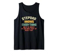Step-Dad Knows Everything Vintage Grandpa Funny Stepdad Tank Top