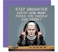 Step Daughter Birthday Card - Absolutely None - Happy Birthday Card for Step Daughter from Dad Mum, 145mm mature humour Bday Greeting Cards