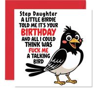 Step Daughter Birthday Card - Talking Bird - Happy Birthday Card for Step Daughter from Dad Mum, 145mm Talking Bird Bday Greeting Cards