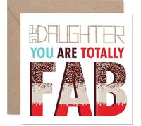 Step Daughter Birthday Card - Totally Fab - Happy Birthday Card for Step Daughter from Dad Mum, 145mm Totally Fab Bday Greeting Cards