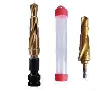 Step Drill Bit 14-22mm, For HSS Cone Core Bit with Hex Shank for Metal Wood PVC, 5-Step Multi Hole Cutter No Pilot Needed, Includes 1/2 Inch Driver Adapter(a)