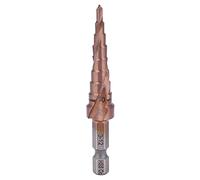 Step Drill Bit, Cobalt Coated High Speed Steel Hex Shank Hole Opening Tool for Stainless Steel Wood Aluminum PVC, Multi Function Drill Bit for Deburring Chamfering (3-12)