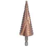 Step Drill Bit HSS Cobalt Spiral Groove Pagoda Hole Reamer Double Cutting Blade Design for Stainless Steel Carbon Steel Iron Plate Aluminum Plate Copper Plate Plastic Plate