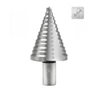 Step Drill Bit HSS Step Drill Bit for Multiple Hole Drilling Cone Drill Bits Stepped Up Bits 13 Step Sizes from 5-35MM Hole Expander for Wood and Metal