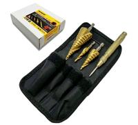 Step Drill Bit HSS Titanium Step Drill Bit For Metal Multiple Hole Drilling Cone Drill Bit 4mm to 12/20/32 mm Stepped Up Bits For DIY Lovers (4PCS Spiral Grooved Step Bits Set)