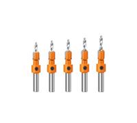 Step Drill Bit Set, 5-Piece Titanium Coated High Speed Steel, 8mm Shank (2.8/3/3.2/3.5/4mm)