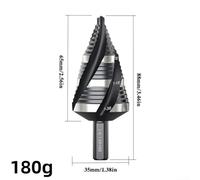 Step Drill Bit Set, Industrial-Grade 5-Piece HSS For Durability Four-Flute Spiral Hex Shank Aluminium Wood Plastic(3/16-1-3/8 orders)