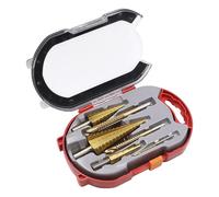 Step Drill Bit Set - Titanium Metric Cutter, Multi Size Serrated Design | Clean Hole Expansion Tool For Metal Timber Projects, Reduced Burr Formation, Compatible With Common Power Drills For D