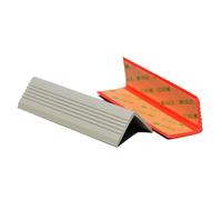 Step Edge Trim Rubber Strips, Anti-Slip Stair Nosing Vinyl Stair Edging, Floor Transition Strip Self-Adhesive Edging for Safety and Decoration(Grey,2.5x2.5cm-393.7IN)
