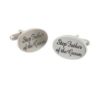 Step Father of the Groom Cufflinks - Onyx Art CK709 Wedding Cuff Links In Premier Life Packaging