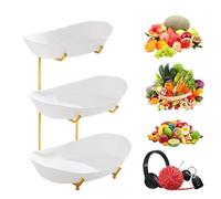 Step Fruit Bowl, 3-Tier Fruit Holder for Counter Worktop Serving Bowl Multi Layer Fruit Display Stand, Acrylic Serving Bowls, Decorative Dessert Tray Party Supplies