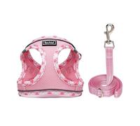 Step-in Dog Harness and Lead Set, Soft Mesh Adjustable Reflective Breathable No Pull Puppy Dog Vest Harnesses for Small Dogs, Cats, Puppies (Pink, XXS)