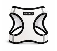 Step in Dog Harness, Lightweight Breathable Mesh Soft Padded Pet Vest, Vegan Leather, Choke-Free Escape-Proof No-Pull Harness for Small Medium Dogs (White Not Quilted, Small)