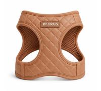 Step in Dog Harness, Lightweight Breathable Mesh Soft Padded Pet Vest, Vegan Leather, Choke-Free Escape-Proof No-Pull Harness for Small Medium Dogs (Tan Brown, Large)