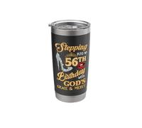 Step into My 56th Birthday with God's Grace and Mercy 56 Stainless Steel Insulated Tumbler