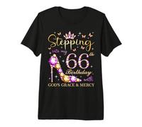 Step into My 66th Birthday with God's Grace and Mercy Premium T-Shirt