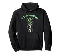 Step Into Nature Minimal Leaf Footprint Design Pullover Hoodie