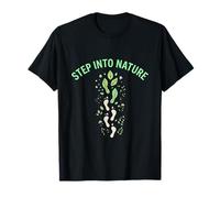 Step Into Nature Minimal Leaf Footprint Design T-Shirt