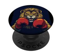 Step into the Ring with this Cool Lion in Boxing Gloves PopSockets Adhesive PopGrip