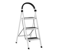 Step Ladder, 3 Steps Foldable Step Stool for Home, Rock-Solid 330Lbs Capacity, Built to Last with Highest-Grade Sturdy Steel Construction,Soft Handle, Anti-Slip Feet