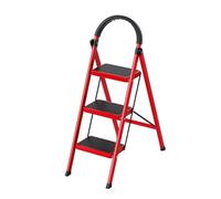 Step Ladder, 3 Steps Foldable Step Stool for Home, Rock-Solid 330Lbs Capacity, Built to Last with Highest-Grade Sturdy Steel Construction,Soft Handle, Anti-Slip Feet