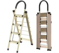 Step Ladder, 4 Step Folding Stool, Multifunctional Aluminum Alloy Ladder with 150KG Capacity for Indoor Cleaning and Roof Work