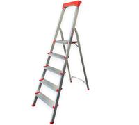 Step Ladder 5 Step Aluminum Folding High Grab Handle And Tool Tray Tuffmate
